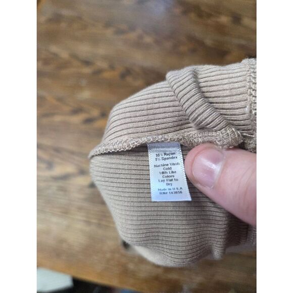 JOAH BROWN Rib Tan Sand Tank Top Cami Sz S/M - Picture 4 of 5